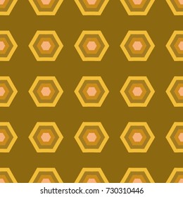 Seamless texture. Colored polygons on a Orange background