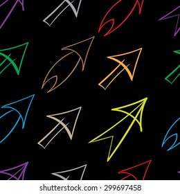 Seamless texture with colorful contours indexes shooters