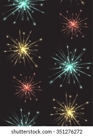Seamless texture with colorful fireworks for your creativity