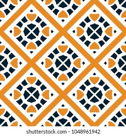 Seamless texture with colorful oriental geometric ornament. Vector mosaic pattern with rhombus elements and stripes