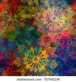 Seamless texture. Colorful pattern from decorative elements as mandala. Abstract vector background for web page, banners, fabric, home decor, wrapping 