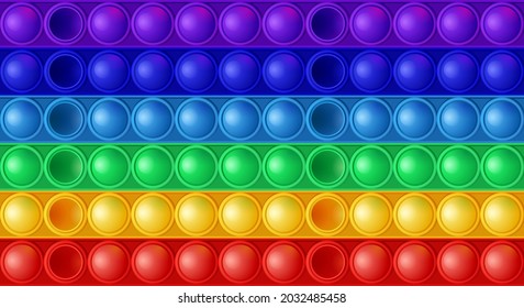 Seamless texture from colorful Silicone poppit game, trendy toy pop it antistress. Vector illustration 