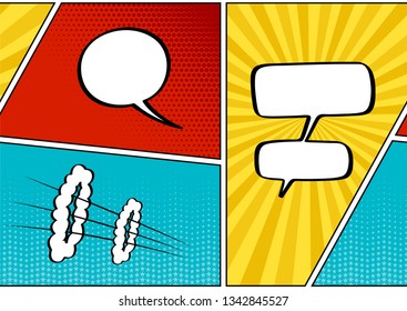 Seamless texture in Comic style. Speech bubbles blank. Vector illustration