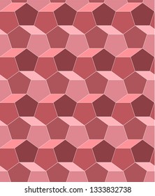 Seamless texture, complex shapes, endless background, three-dimensional image, brick wall, Pentagon shape