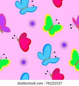 Seamless texture consisting of butterflies.