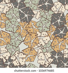 A seamless texture consisting of five parts pentagonalized into five parts. Camouflage for dudes.