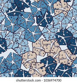 A seamless texture consisting of five parts pentagonalized into five parts. Camouflage for dudes.