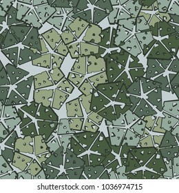 A seamless texture consisting of five parts pentagonalized into five parts. Camouflage for dudes.
