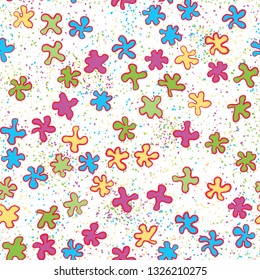 Seamless texture consisting of multi-colored blots located on an abstract background.