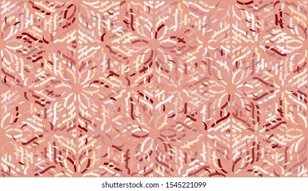 Seamless texture. Consisting of multi-colored snowflakes pattern. Chaos of colors. Six-sided elements.