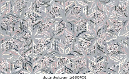 Seamless texture. Consisting of multi-colored snowflakes pattern. Chaos of colors. Six-sided elements.