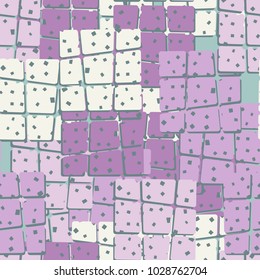 Seamless texture consisting of obliquely divided rounded colored squares. The most fashionable grunge drawing.