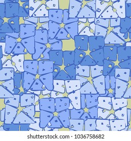 A seamless texture consisting of stripped multicolored squares. Checkered camouflage for city dandies.