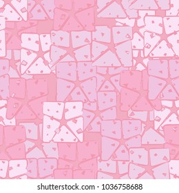 A seamless texture consisting of stripped multicolored squares. Checkered camouflage for city dandies.