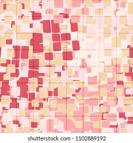 A seamless texture consists of chaos of colors. Camouflage pattern designed for fashion. On the abstractphone there is a network of diagonally drawn squares.