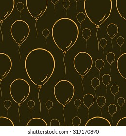 Seamless texture with contours of brown balloons