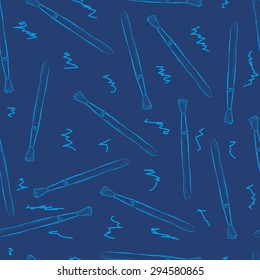 Seamless texture with contours of brushes against a dark background