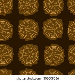 Seamless texture with contours of oranges against a dark