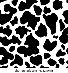 Seamless texture of cow hide. Wallpaper skin of cattle. Vector cow skin. 