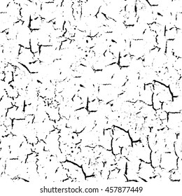 Seamless texture with cracks. Cracked earth. Black and white background. Repeated pattern. Abstract graphic background. 