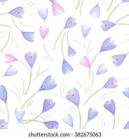 seamless texture with crocuses for your design
