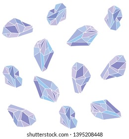 seamless texture with crystals on a white background