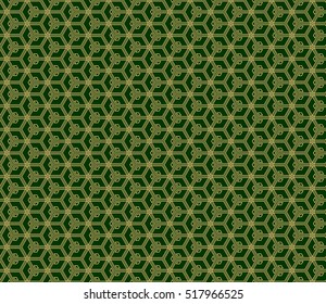 Seamless texture of cube. Optical illusion. Vector illustration. Green color