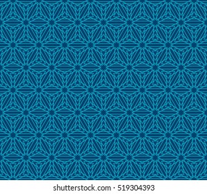Seamless texture of cube. Optical illusion. Vector illustration. Blue color