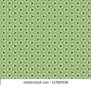 Seamless texture of cubes. Green color Vector illustration. For the interior design, printing, web and textile design.