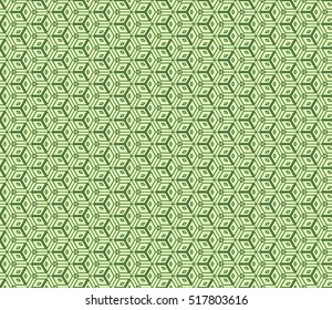 Seamless texture of cubes. Green color Vector illustration. For the interior design, printing, web and textile design.