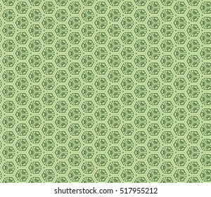 Seamless texture of cubes. Green color Vector illustration. For the interior design, printing, web and textile design.