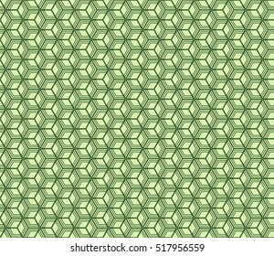 Seamless texture of cubes. Green color Vector illustration. For the interior design, printing, web and textile design.