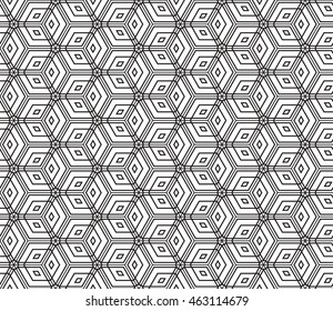 Seamless texture of cubes. Optical illusion. Vector illustration. For the interior design, printing, web and textile design.