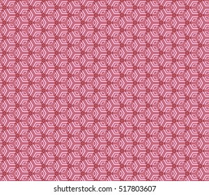 Seamless texture of cubes. Optical illusion. Vector illustration. Red color. For the interior design, printing, web and textile design.