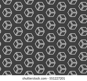 Seamless texture of cubes. Optical illusion.vector illustration. For the interior design, printing, web and textile design.