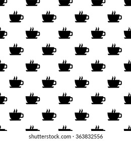 Seamless texture with a cup of coffee