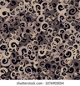 Seamless texture. Curls of different colors are located chaotically. Regular strokes on top of the pattern.