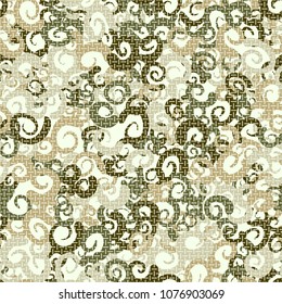 Seamless texture. Curls of different colors are located chaotically. Regular strokes on top of the pattern.