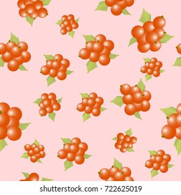 Seamless texture. Currants on a pink background