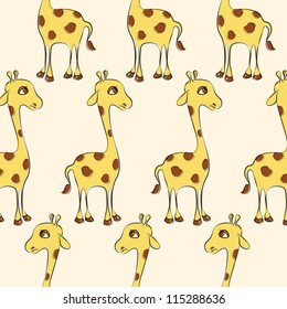 Seamless texture with cute giraffe