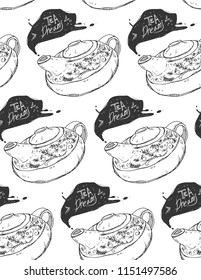 Seamless texture with cute kettle. Repeating background. Tile pattern. Can be used as wallpaper, desktop, wrapping, fabric or background for your blog, covers, cards.

