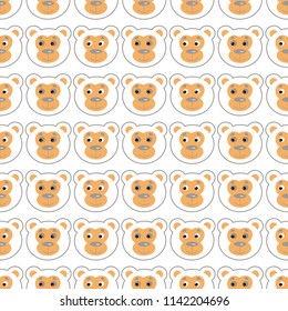 Seamless texture with cute little faces of bears