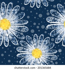 Seamless texture with daisies