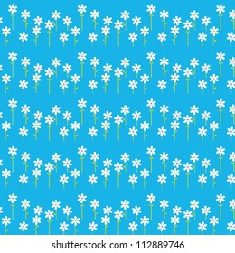 Seamless texture of daisies on a blue background / Flowers texture.