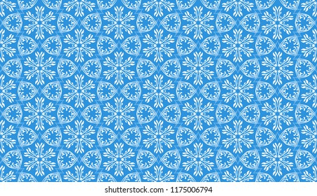 Seamless texture for decorating New Year's holidays and Christmas. Snowflakes.