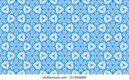 Seamless texture for decorating New Year's holidays and Christmas. Snowflakes.
