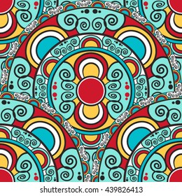 Seamless texture with decorative mandala. Vintage decorative elements.