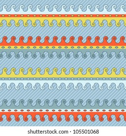 Seamless texture with decorative waves