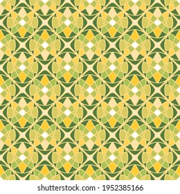 Seamless texture. Delicate braided yellow-green-white pattern.