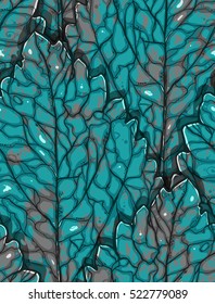 Seamless texture with a delicate mint leaves. Beautiful repeating pattern. Nature illustration. It Can Be Used As Wallpaper, Upholstery, Wrapping, Fabric Or Your Design.
